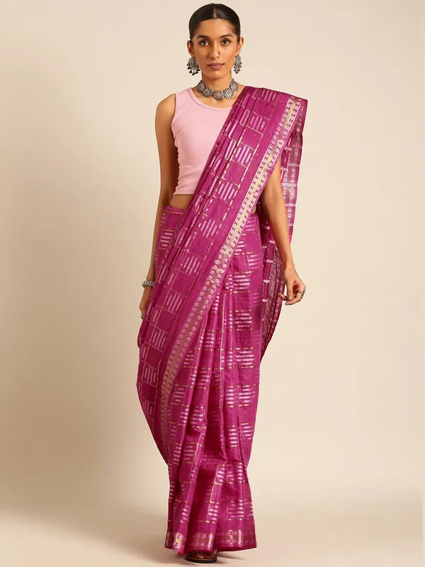 Pink_colour_Silk_Blend_Saree_for_Women