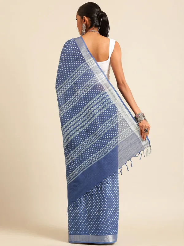 Blue_colour_Pure_Cotton_Saree_for_Women