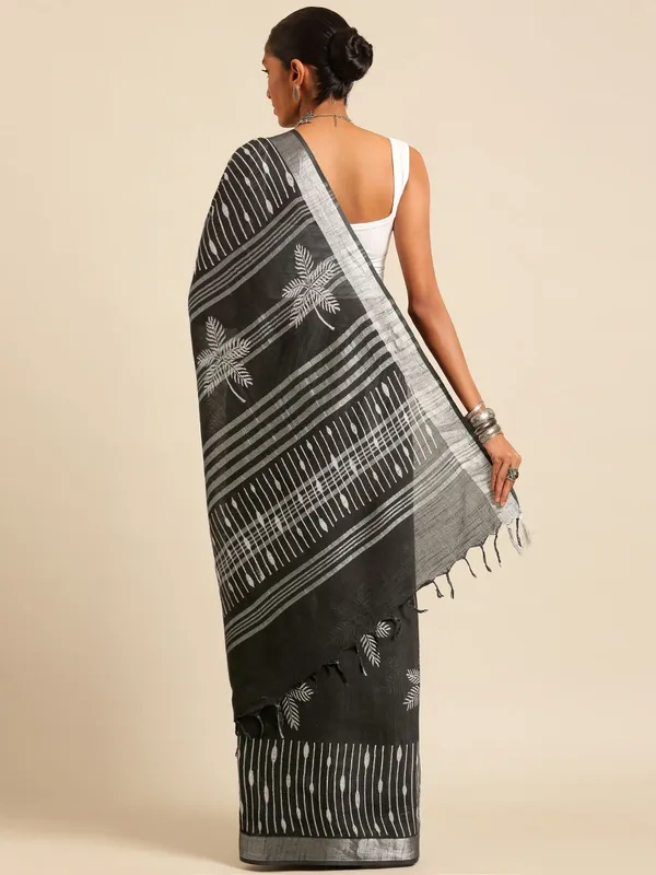 Black_colour_Pure_Cotton_Saree_for_Women
