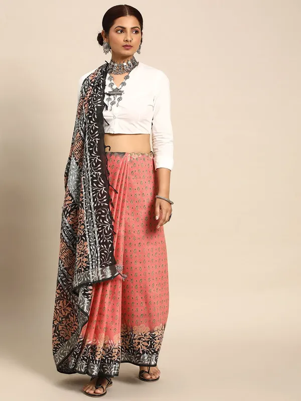 Orange_colour_Pure_Cotton_Saree_for_Women