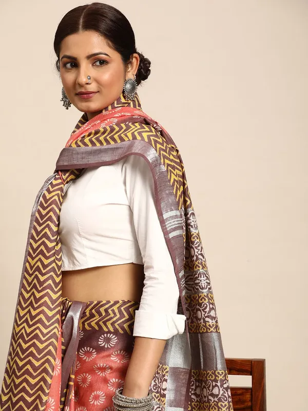 Peach_colour_Pure_Cotton_Saree_for_Women