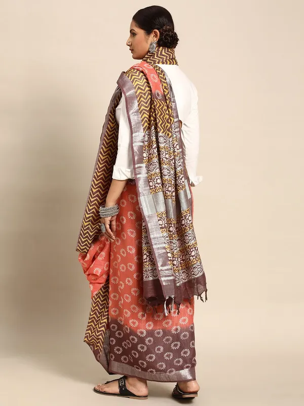 Peach_colour_Pure_Cotton_Saree_for_Women