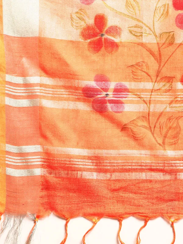 Orange_colour_Cotton_Saree_for_Women