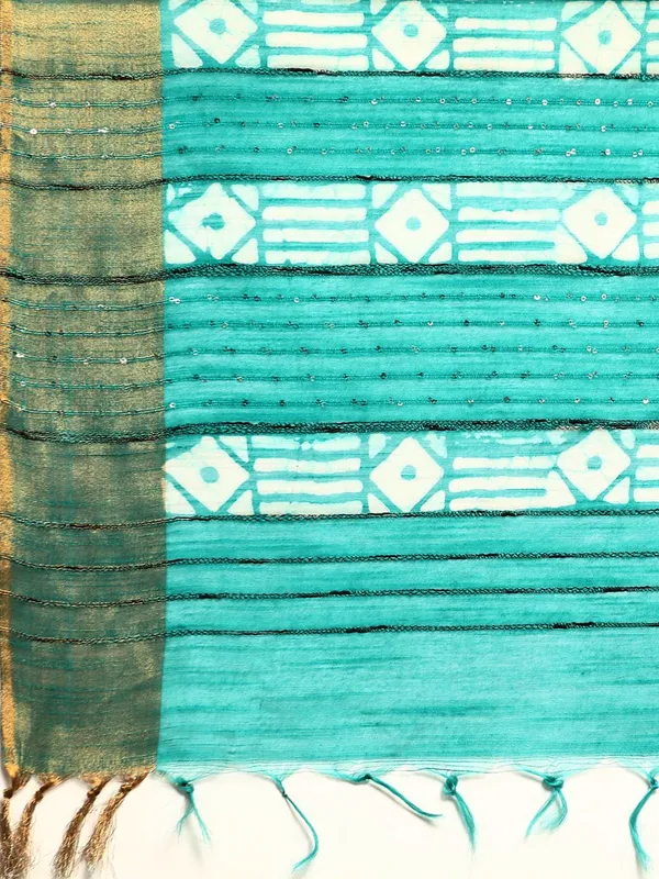 Sea_Green_colour_Silk_Blend_Saree_for_Women
