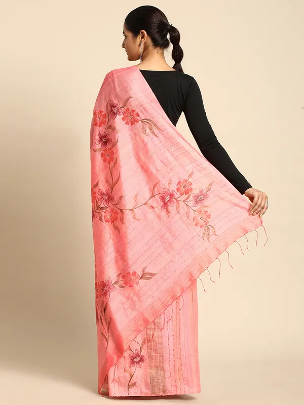 Pink_colour_Silk_Blend_Saree_for_Women