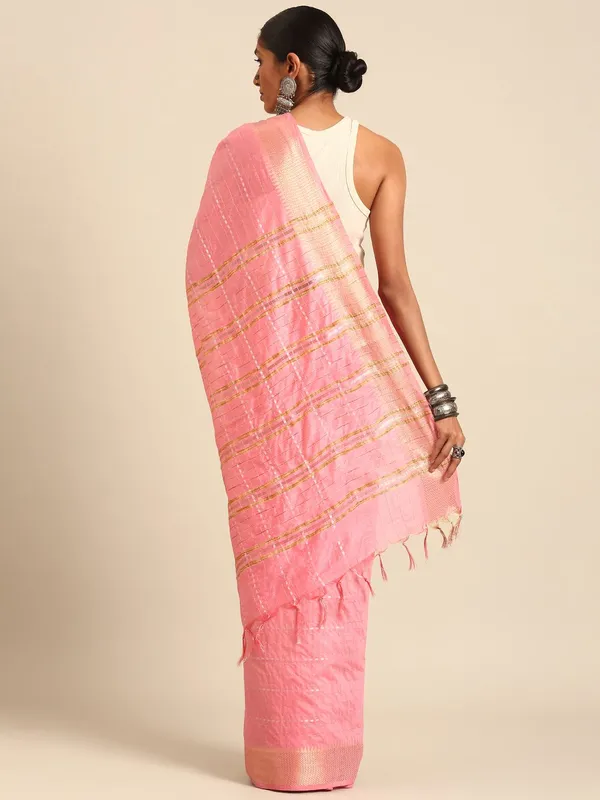 Pink_colour_Silk_Blend_Saree_for_Women