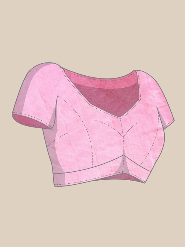 Pink_colour_Silk_Blend_Saree_for_Women