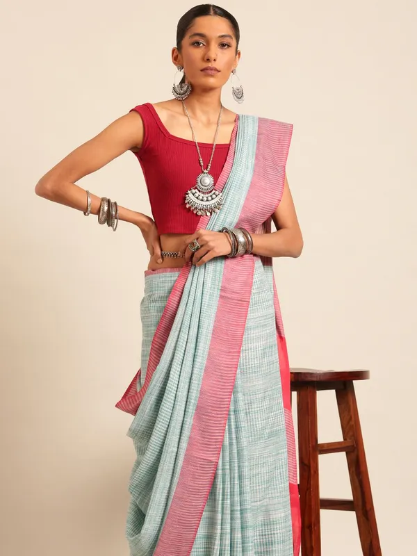 Blue_colour_Pure_Cotton_Saree_for_Women