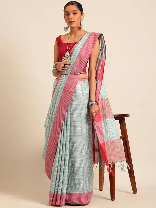 Blue_colour_Pure_Cotton_Saree_for_Women
