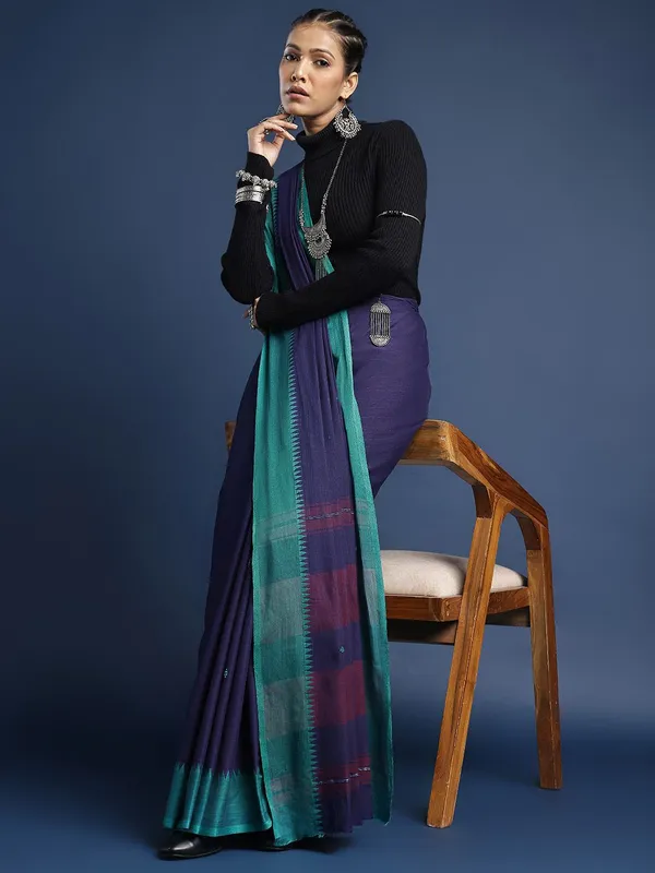 Purple_colour_Pure_Cotton_Saree_for_Women