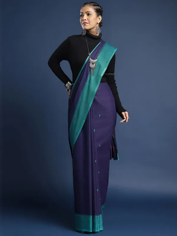 Purple_colour_Pure_Cotton_Saree_for_Women