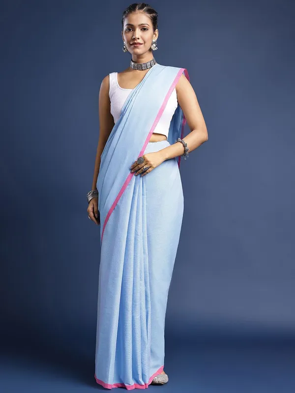 Blue_colour_Pure_Cotton_Saree_for_Women