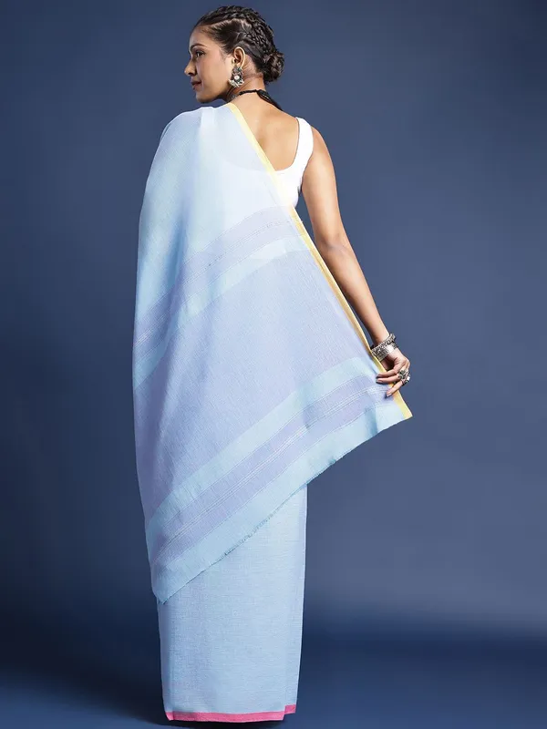 Blue_colour_Pure_Cotton_Saree_for_Women