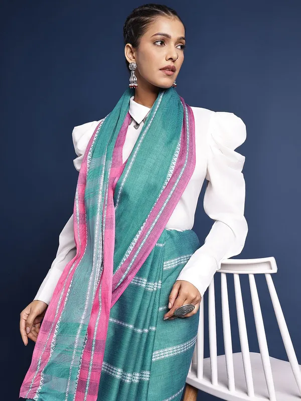 Blue_colour_Pure_Cotton_Saree_for_Women