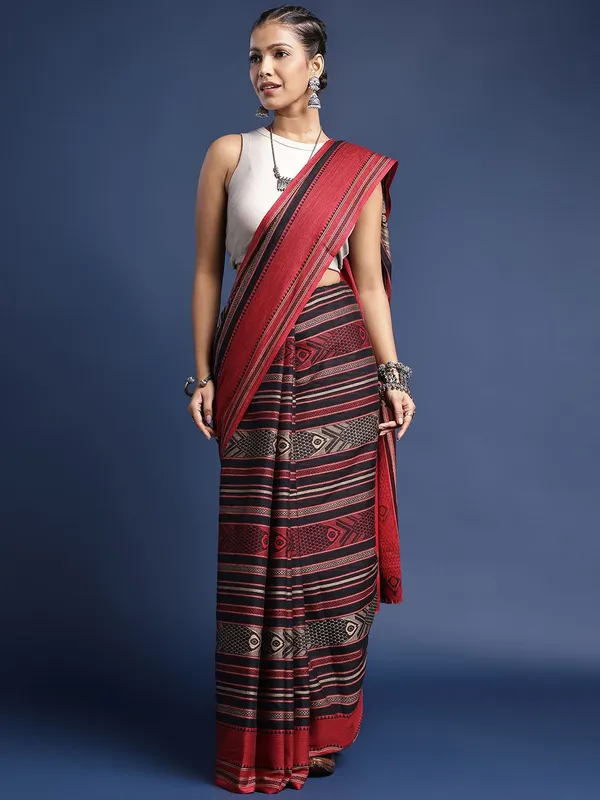 Black_colour_Pure_Cotton_Saree_for_Women