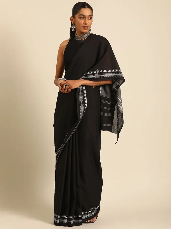 Black_colour_Pure_Cotton_Saree_for_Women