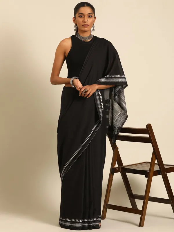 Black_colour_Pure_Cotton_Saree_for_Women