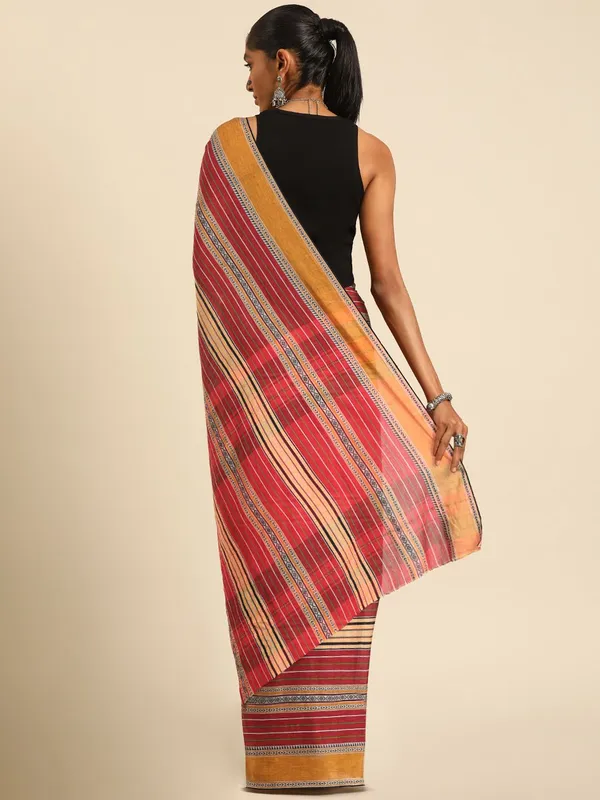 Maroon_colour_Pure_Cotton_Saree_for_Women