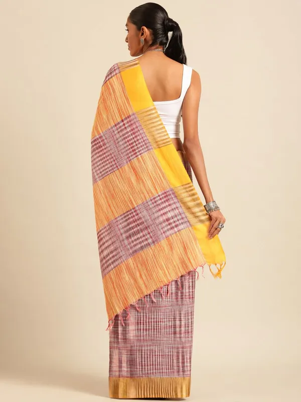 Yellow_colour_Pure_Cotton_Saree_for_Women