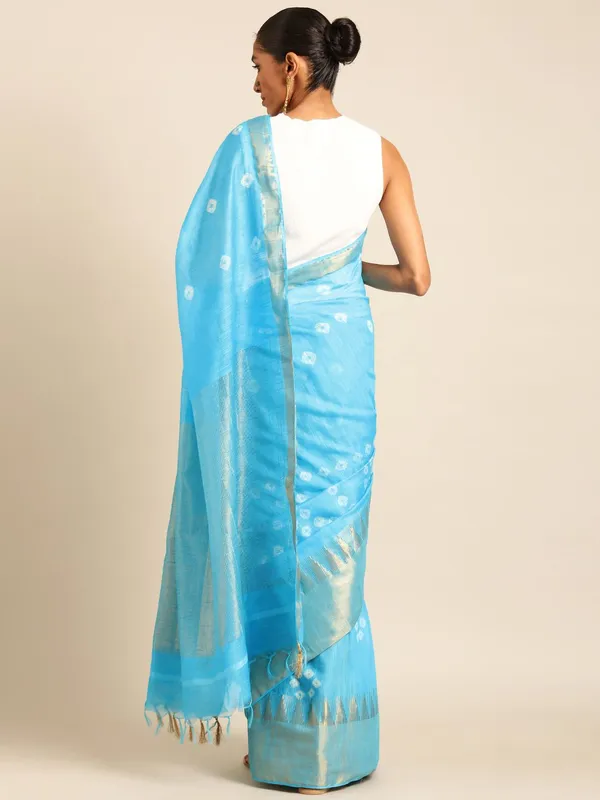Blue_colour_Silk_Blend_Saree_for_Women