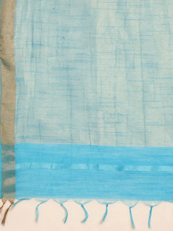 Blue_colour_Silk_Blend_Saree_for_Women
