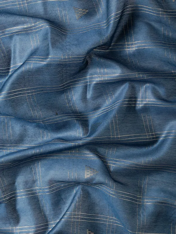 Blue_colour_Silk_Blend_Saree_for_Women