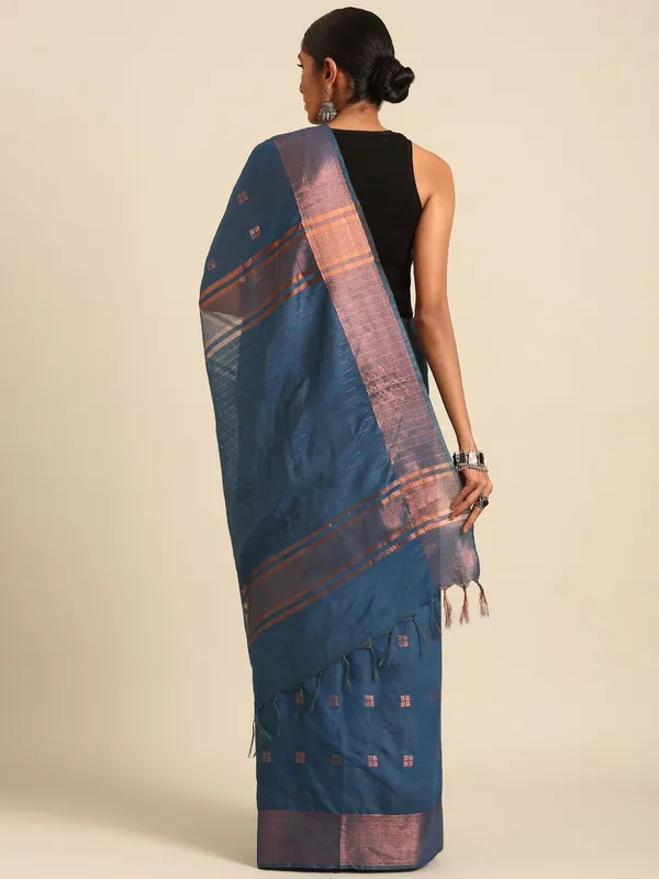 Blue_colour_Silk_Blend_Saree_for_Women