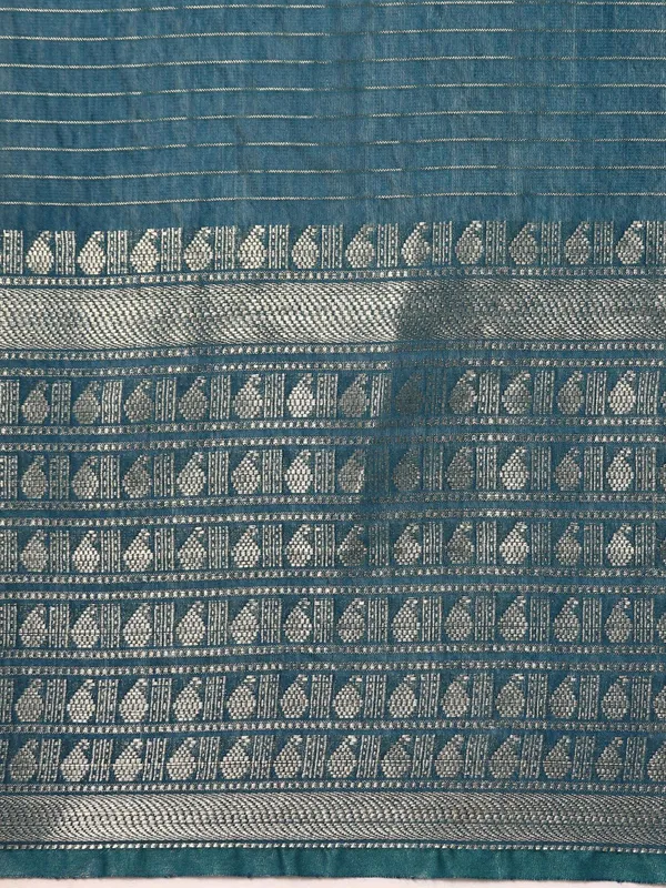 Blue_colour_Silk_Blend_Saree_for_Women