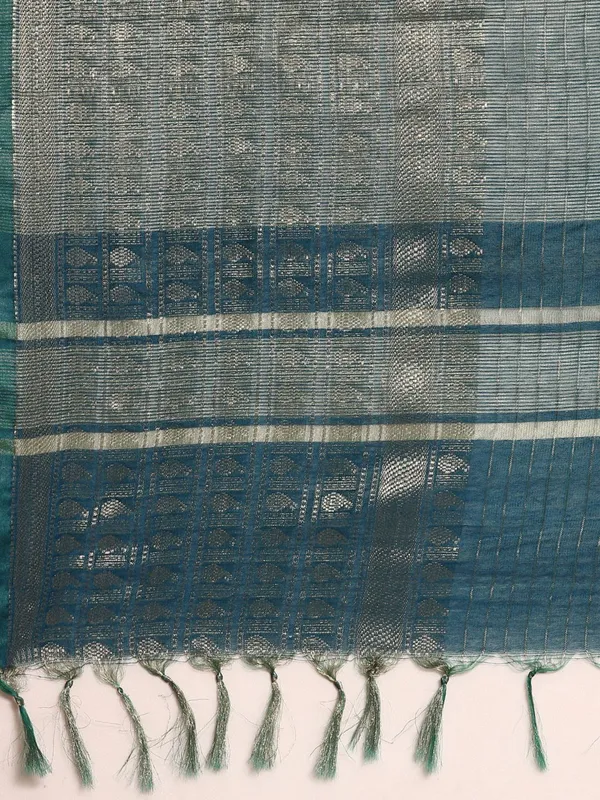 Blue_colour_Silk_Blend_Saree_for_Women