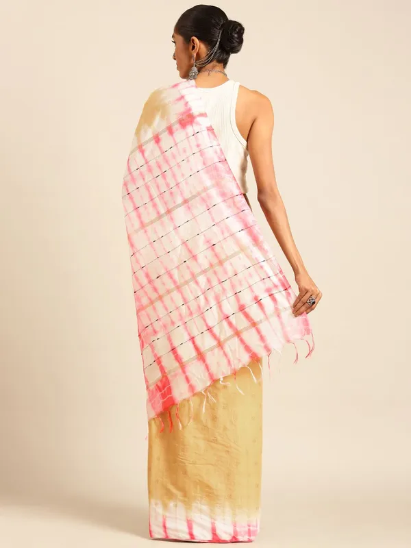 Cream_colour_Silk_Blend_Saree_for_Women