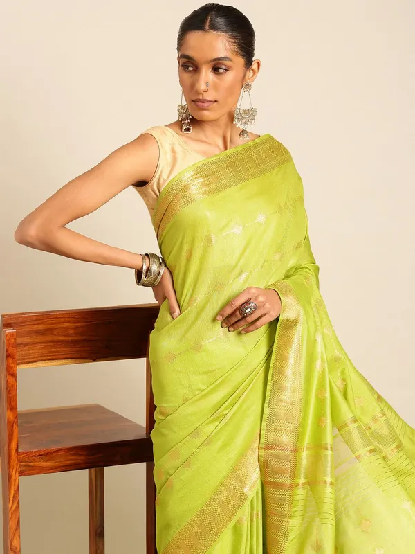 Green_colour_Silk_Blend_Saree_for_Women