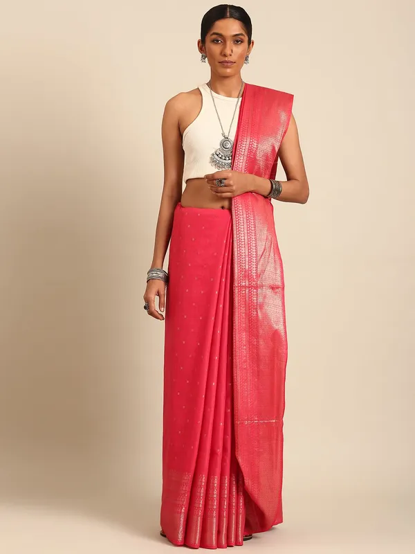 Peach_colour_Silk_Blend_Saree_for_Women