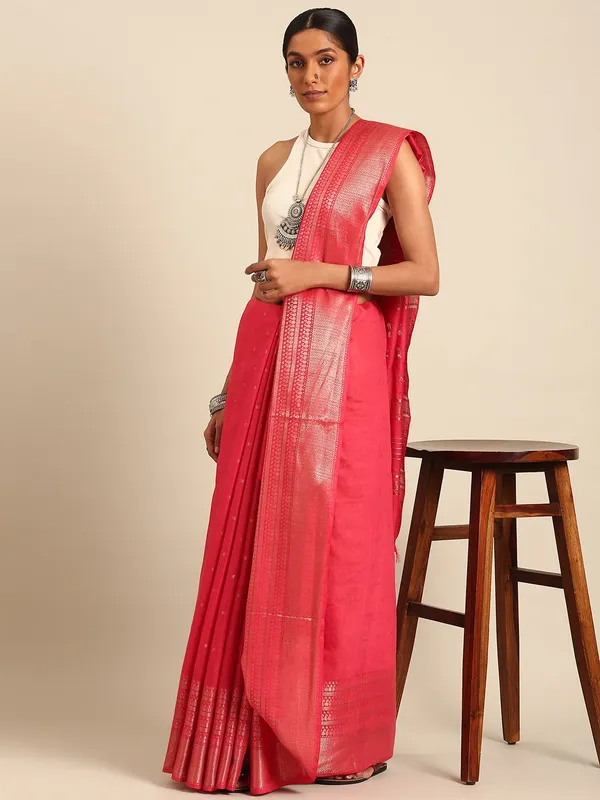 Peach_colour_Silk_Blend_Saree_for_Women