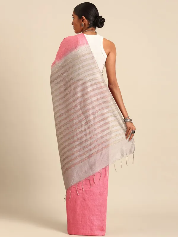 Pink_colour_Silk_Blend_Saree_for_Women