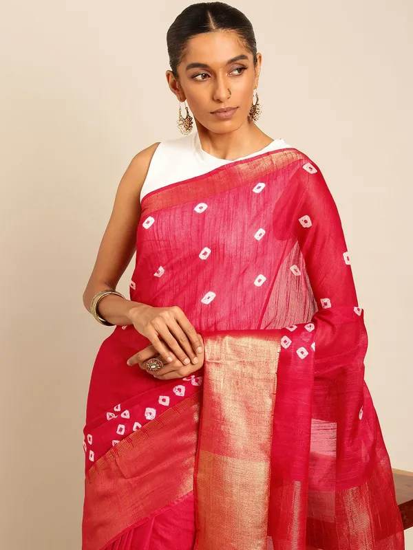 Pink_colour_Silk_Blend_Saree_for_Women