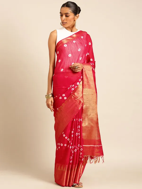 Pink_colour_Silk_Blend_Saree_for_Women