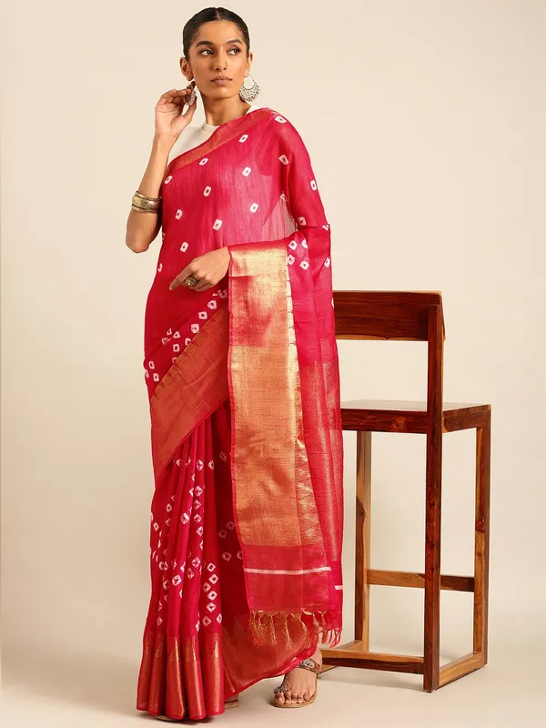Pink_colour_Silk_Blend_Saree_for_Women