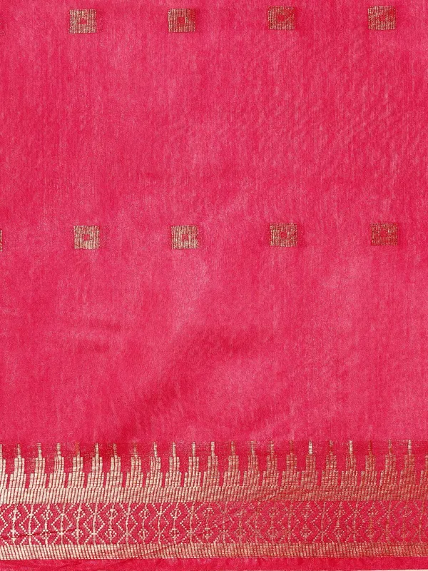 Pink_colour_Silk_Blend_Saree_for_Women