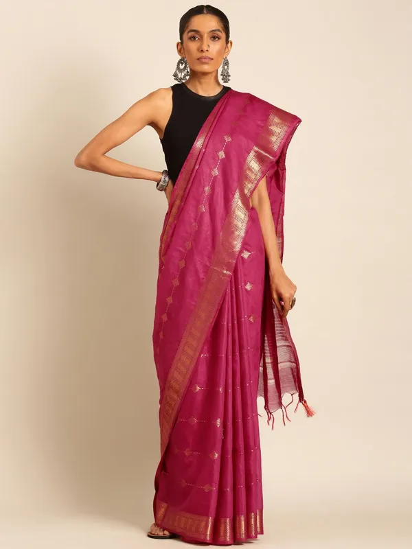 Purple_colour_Silk_Blend_Saree_for_Women