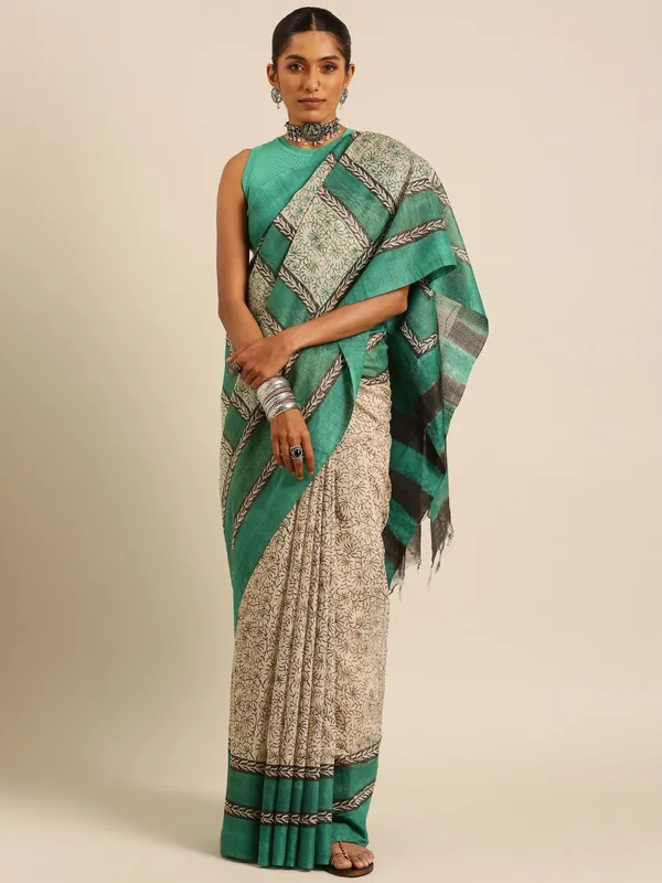 Green_colour_Silk_Blend_Saree_for_Women