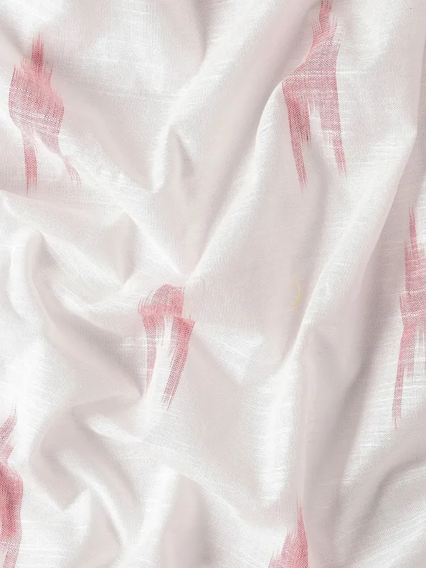 White_colour_Linen_Blend_Saree_for_Women