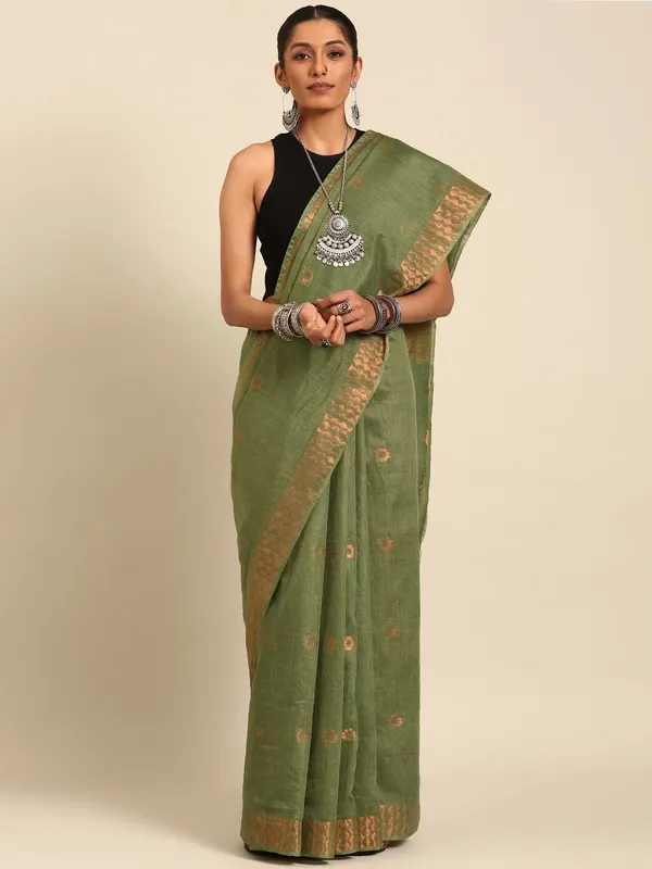 Green_colour_Silk_Blend_Saree_for_Women