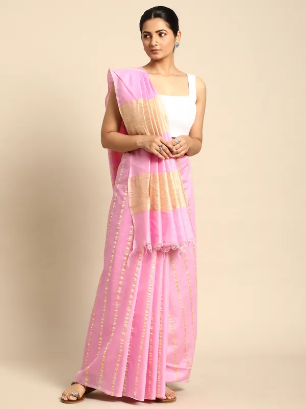 Pink_colour_Silk_Blend_Saree_for_Women