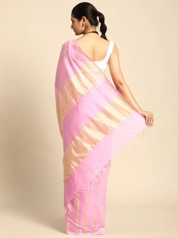 Pink_colour_Silk_Blend_Saree_for_Women