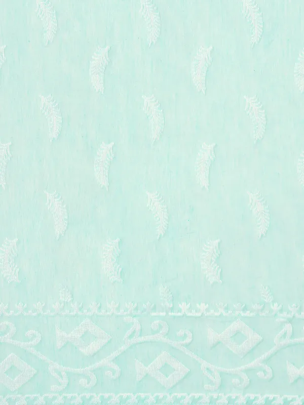 Sea_Green_colour_Silk_Blend_Saree_for_Women