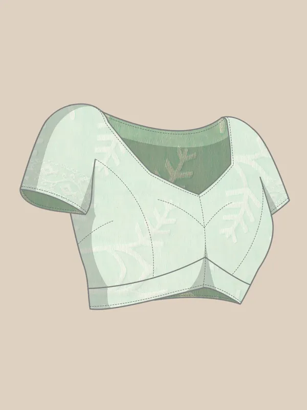 Sea_Green_colour_Silk_Blend_Saree_for_Women