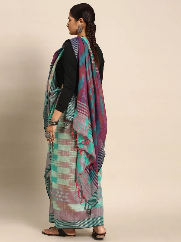 Sea_Green_colour_Pure_Cotton_Saree_for_Women