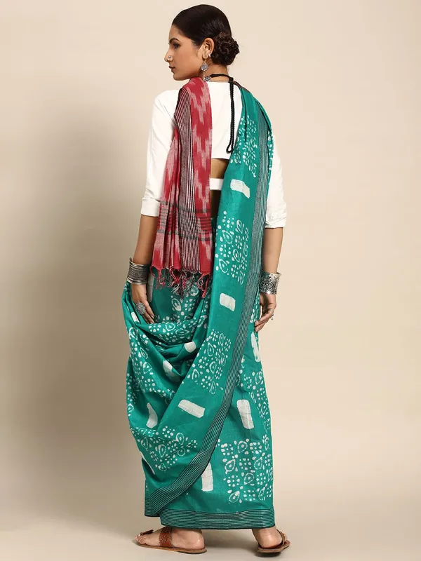 Sea_Green_colour_Pure_Cotton_Saree_for_Women