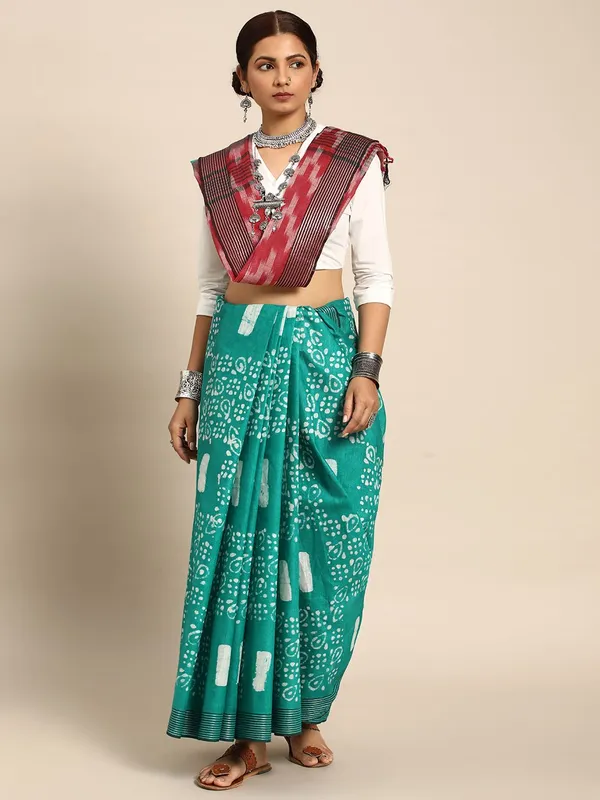 Sea_Green_colour_Pure_Cotton_Saree_for_Women