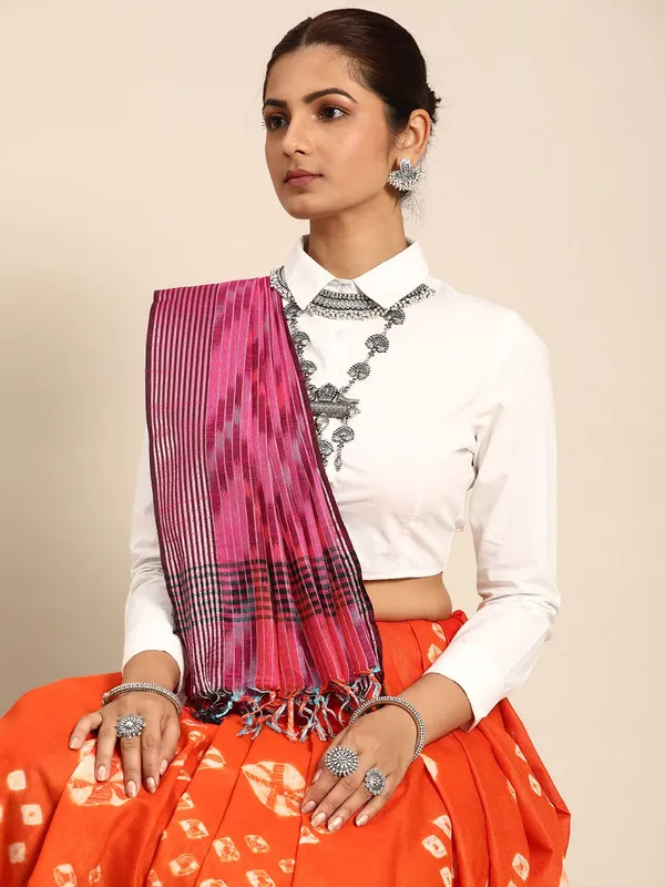 Orange_colour_Pure_Cotton_Saree_for_Women